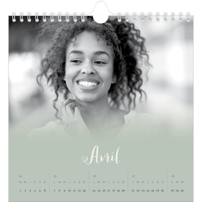 Calendriers annuels carré — Fondu argile [Avril]