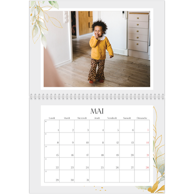 Calendrier photo A4 double (30 x 40 cm) — Éclaboussure florale [couverture]