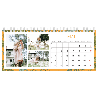 Calendrier de bureau — Papier peint floral [couverture]