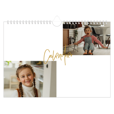 Calendrier photo A4 — Calligraphie dorée [couverture]