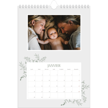 Calendrier photo A4 — Fleurs dessinées
