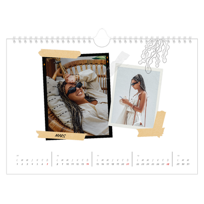 Calendrier photo A4 — Esprit scrapbook [Mars]