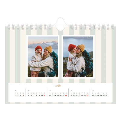 Calendrier photo A5 — Lettrages et rayures [couverture]