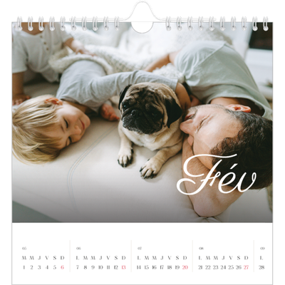 Calendriers annuels carré — Mois écris à la main [Février]