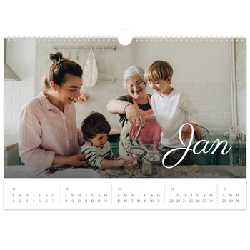 Calendrier photo A3 — Mois écris à la main