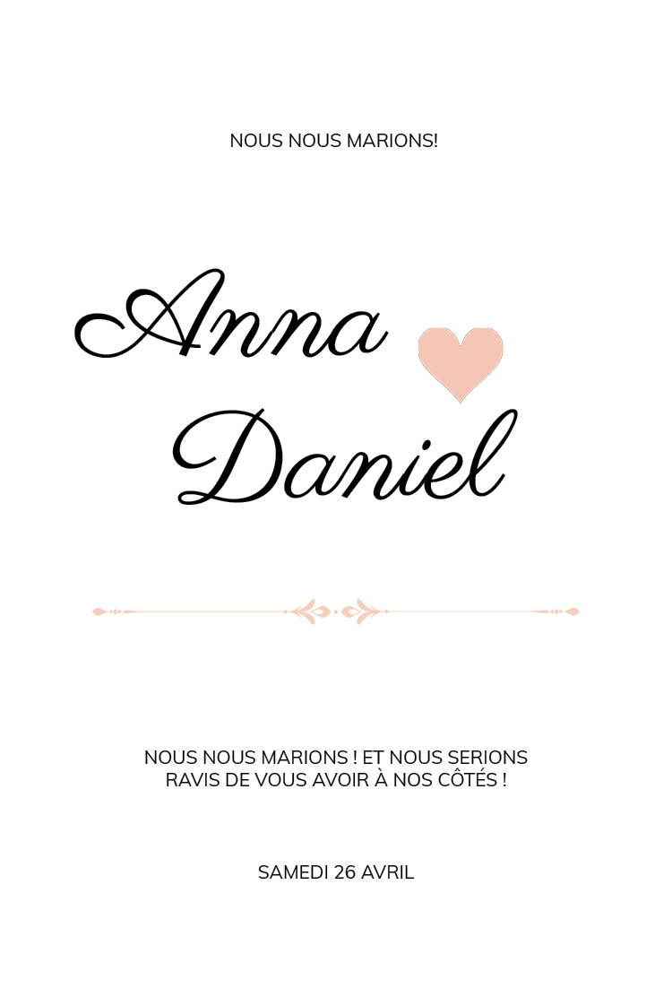 Cartons d'invitation — Romantique