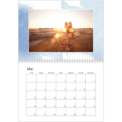 Calendrier photo A4 double (30 x 40 cm) — Effet aquarelle [couverture]