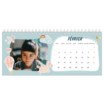 Calendrier de bureau — Licorne magique [Février]