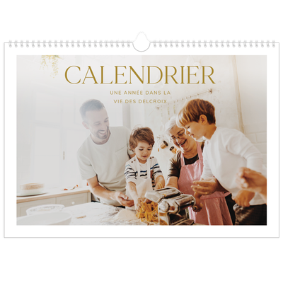 Calendrier photo A3 — Large texte Doré [couverture]