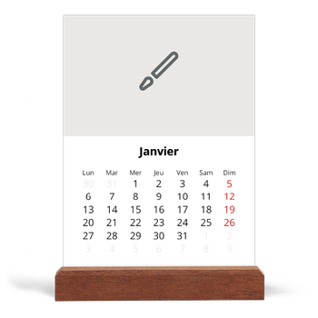 Calendrier de bureau support bois - portrait — Créez votre produit