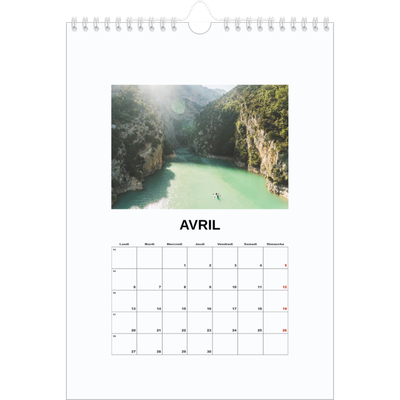 Calendrier photo A4 (20 x 30 cm) — Simple photo [Avril]