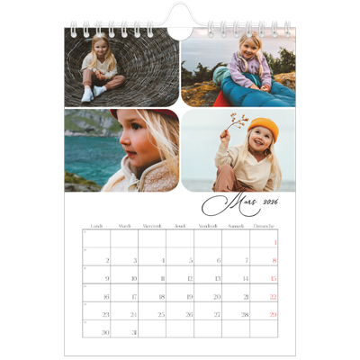 Calendrier photo A5 — Instantanés et calligraphie [Mars]
