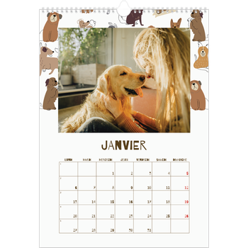 Calendrier photo A3 — Chiot joueur
