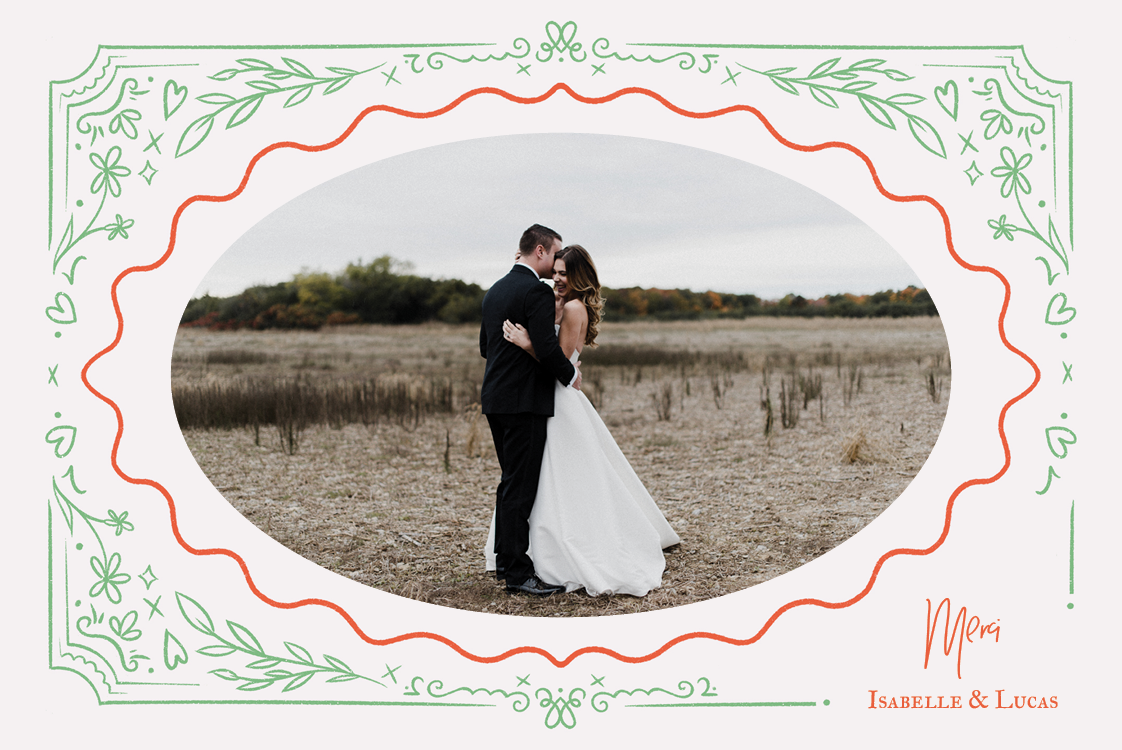 Carte de remerciement — Bordures pop rétro