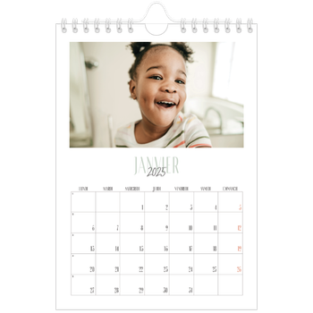 Calendrier photo A5 — Mix de typographies