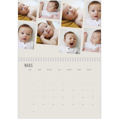 Calendrier photo A4 double (30 x 40 cm) — Souvenirs en mouvement [Mars]
