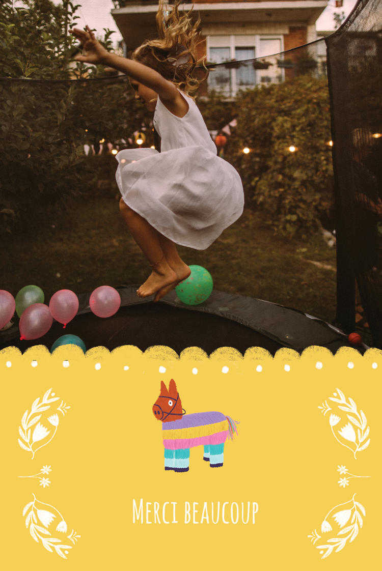 Carte de remerciement — Fête de la piñata