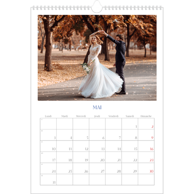 A3 Calendrier annuel — Classique cobalt [Mai]