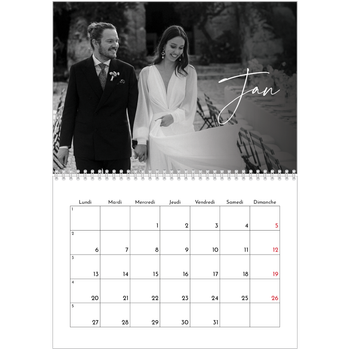 Calendrier photo A4 double — Écriture élégante
