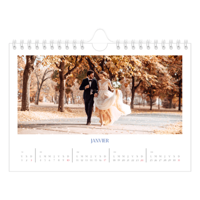 Calendrier photo A5 — Classique cobalt [Janvier]