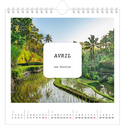 Calendriers annuels carré — Toute l'histoire [Avril]