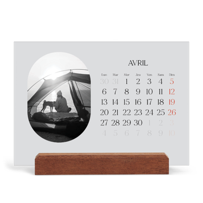 Calendrier de bureau support bois - paysage   — Sur la route [Avril]