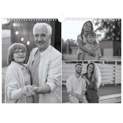 Calendrier photo A3 — Noir et blanc élégant [couverture]