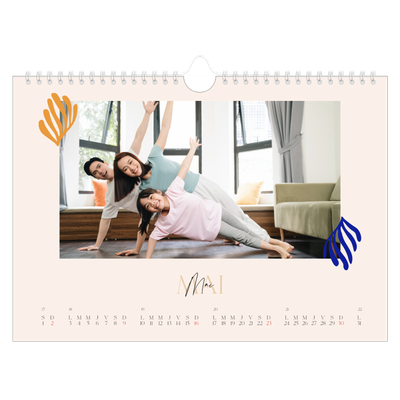 Calendrier photo A4 — Coraux minimalistes [couverture]