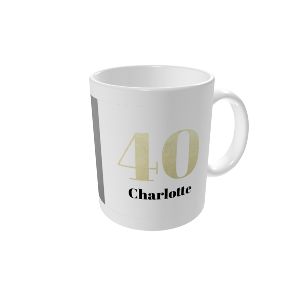 Mug personnalisé — Larges numéros brillants 40