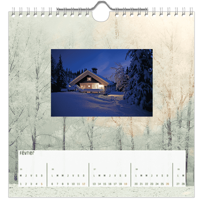 Calendriers annuels carré — Immersion en montagne [Février]