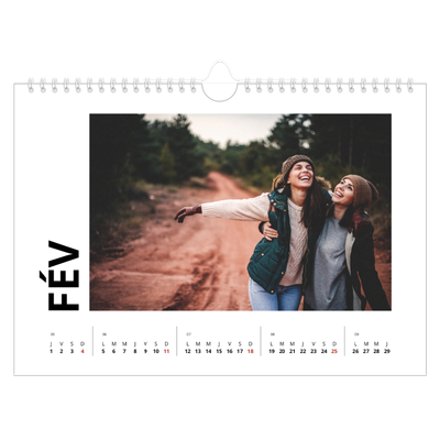 Calendrier photo A4 — Espace blanc [Février]