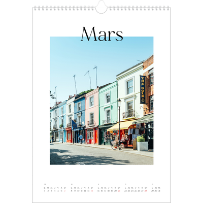 A3 Calendrier annuel — Mon carnet de voyage [Mars]
