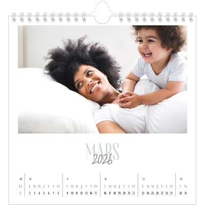 Calendriers annuels carré — Mix de typographies [Mars]