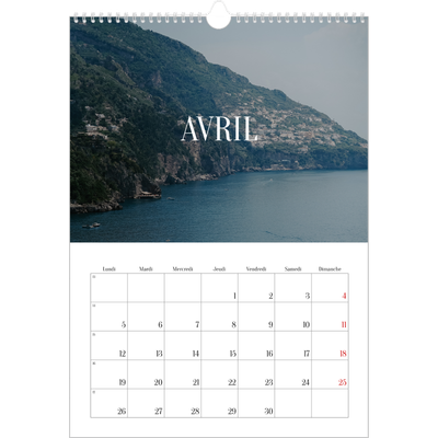 A3 Calendrier annuel — Évasion sans fin [Avril]