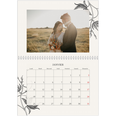 Calendrier photo A4 double (30 x 40 cm) — Encre & lierre [Janvier]