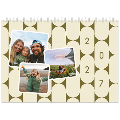 Calendrier photo A4 double (30 x 40 cm) — Motifs rétros [couverture]