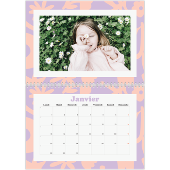 Calendrier photo A4 double — Jeu de motifs