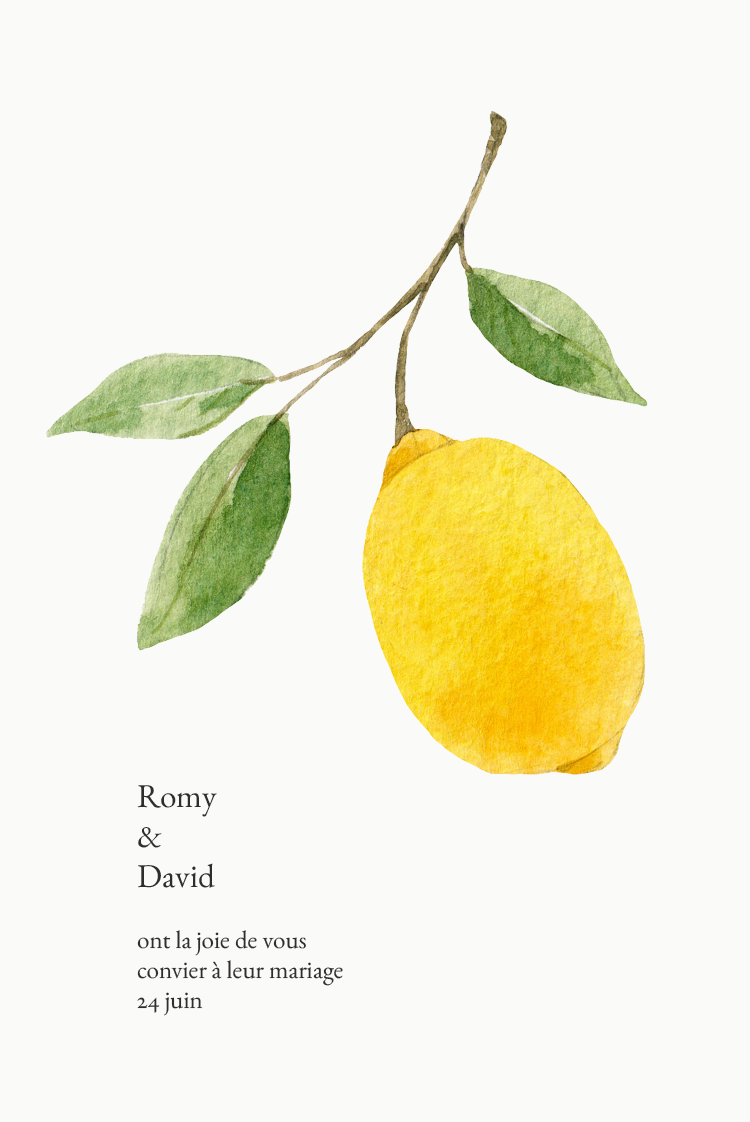 Cartons d'invitation — Agrumes chics