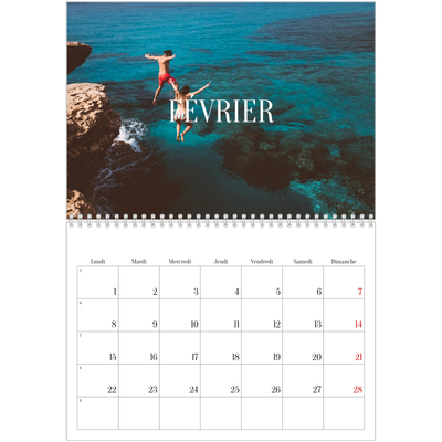 Calendrier photo A4 double (30 x 40 cm) — Évasion sans fin [Février]