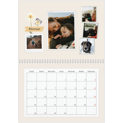 Calendrier photo A4 double (30 x 40 cm) — Scrapbook vintage [Février]