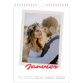 Calendrier photo A4 — Signature carmin