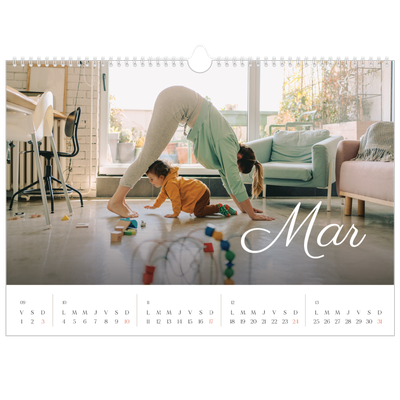 Calendrier photo A3 — Mois écris à la main [Mars]