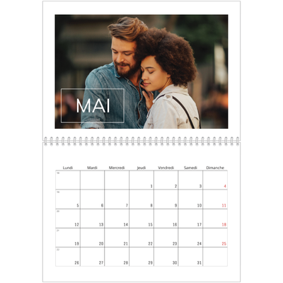 Calendrier photo A4 double (30 x 40 cm) — Date superposée [couverture]
