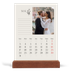 Calendrier de bureau support bois - portrait  — Initiales fleuries [couverture]