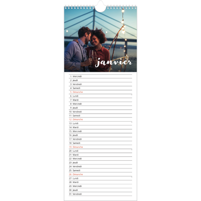 Calendrier mural long  — Superposition pinceau [Janvier]