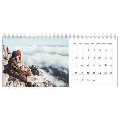 Calendrier de bureau — Superposition discrète [Avril]