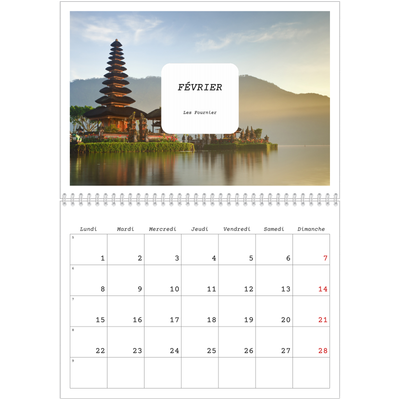 Calendrier photo A4 double (30 x 40 cm) — Toute l'histoire [Février]