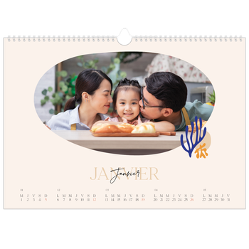 Calendrier photo A3 — Coraux minimalistes