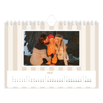 Calendrier photo A5 — Lettrages et rayures [Avril]