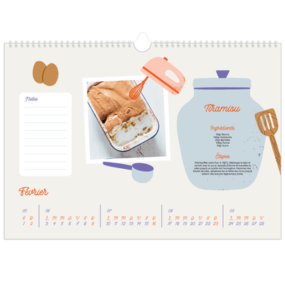 Calendrier photo A3 — Une année de recettes [Février]